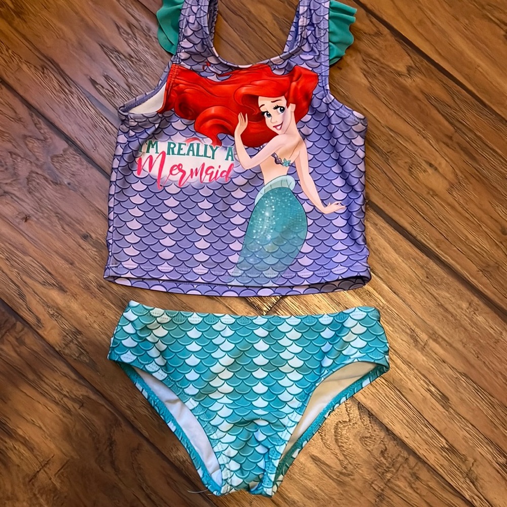 Disney Ariel 2 Piece Swim Suit- 5T